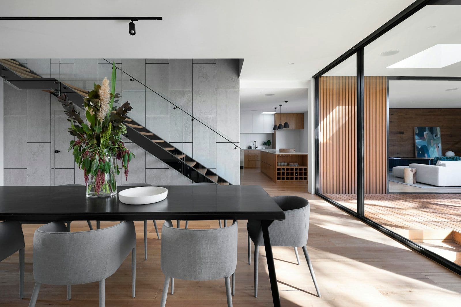 The penthouse lounge with its sea-facing glass wall